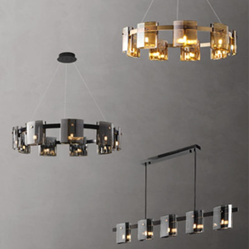Modern Simple Glass Living Room Chandelier Bedroom Study