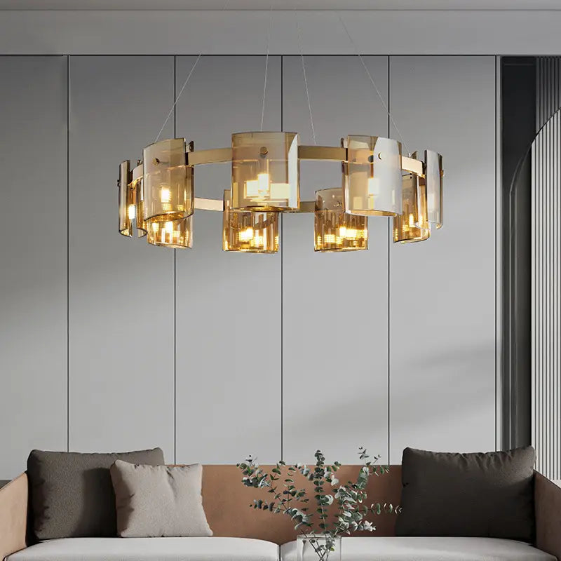 Modern Simple Glass Living Room Chandelier Bedroom Study