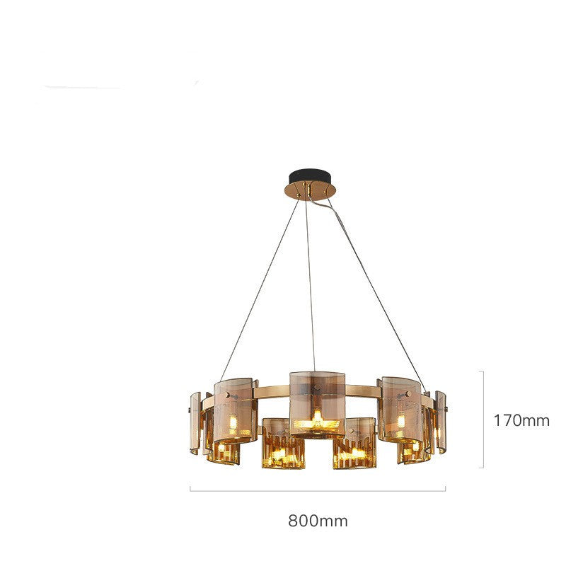 Modern Simple Glass Living Room Chandelier Bedroom Study