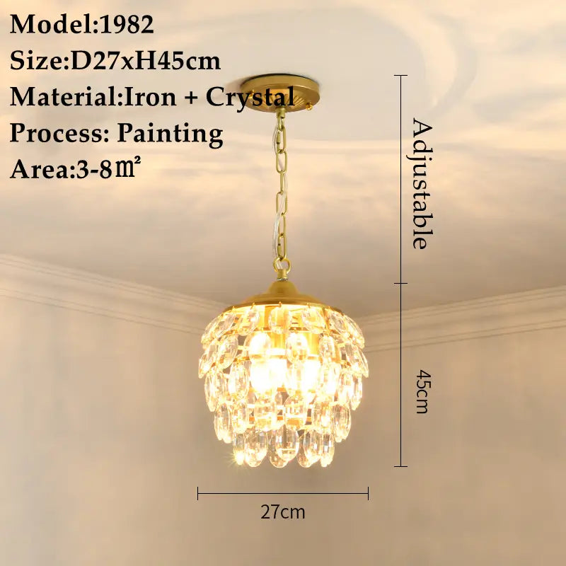 American Small Chandelier Balcony Aisle Corridor Single Head