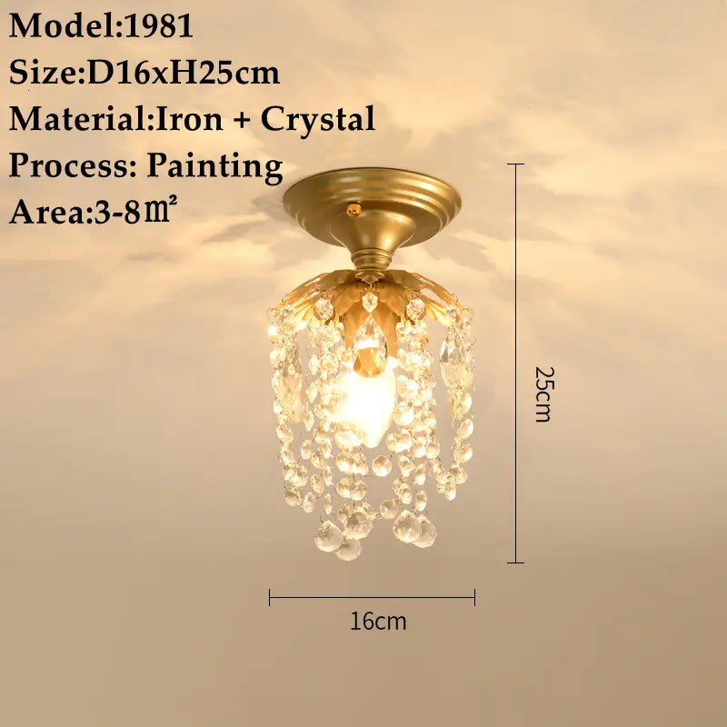 American Small Chandelier Balcony Aisle Corridor Single Head