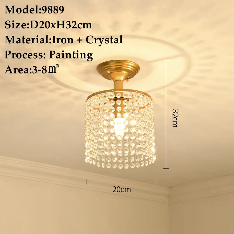 American Small Chandelier Balcony Aisle Corridor Single Head