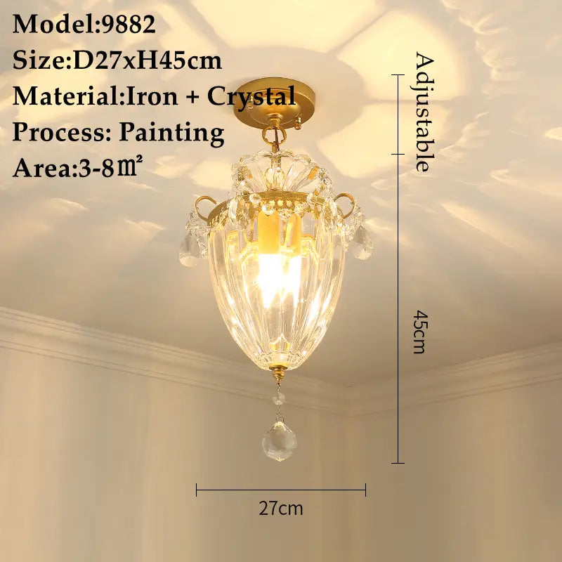 American Small Chandelier Balcony Aisle Corridor Single Head