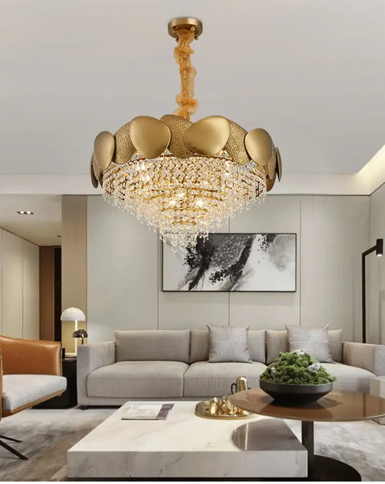 Stainless Steel Living Room Ceiling Crystal Chandelier