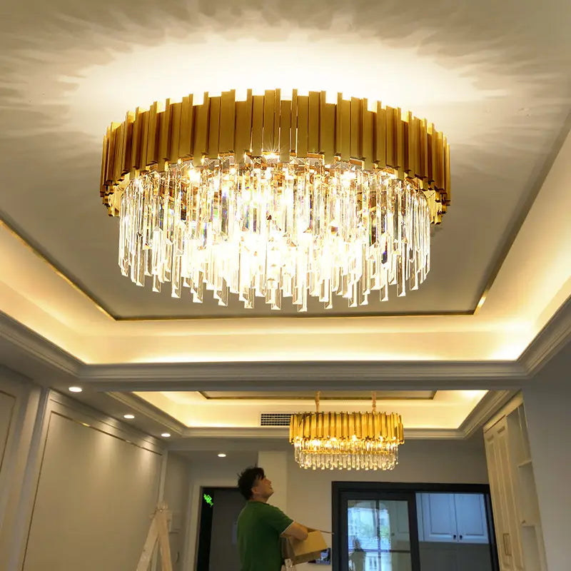 Modern Minimalist Light Luxury Crystal Living Room Glass