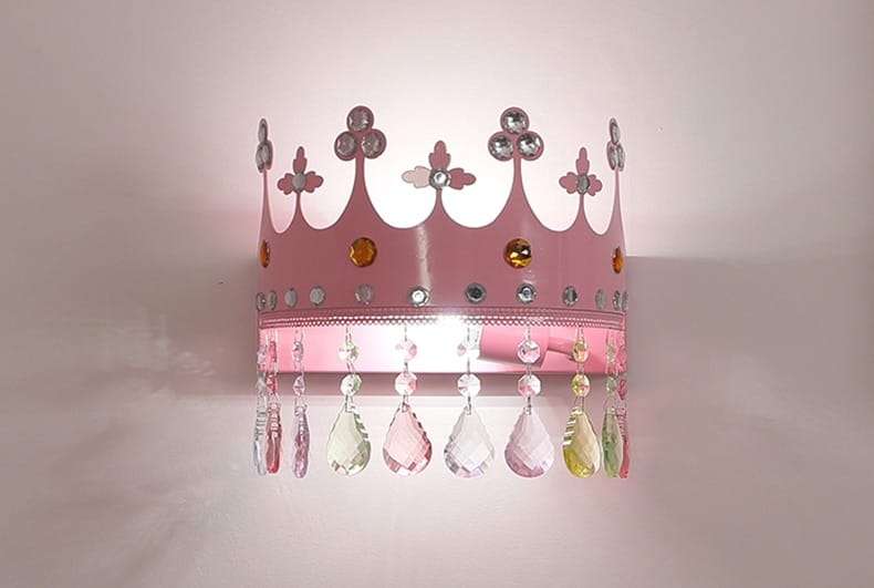 Nordic Led Crystal Chandelier Cartoon Crown Dimming