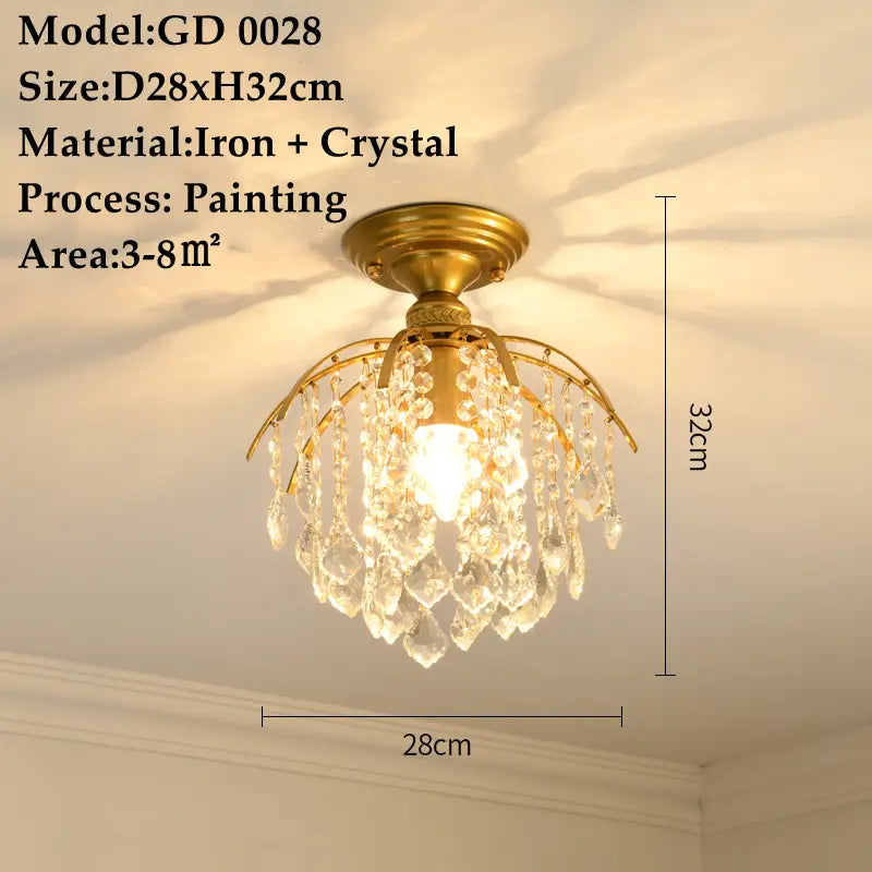 American Small Chandelier Balcony Aisle Corridor Single Head