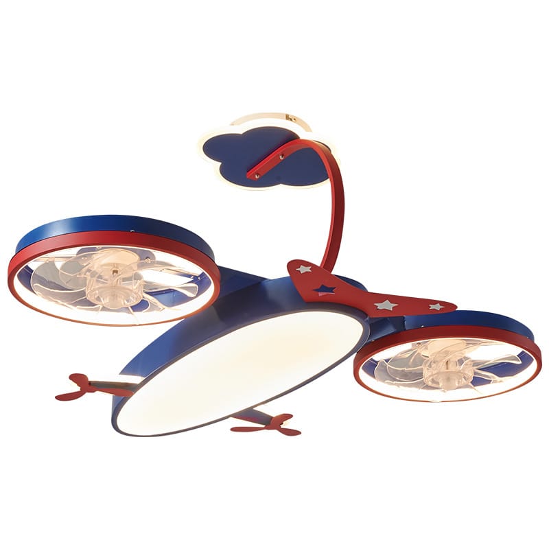 Cartoon Airplane Fan Lights In Children’s Room