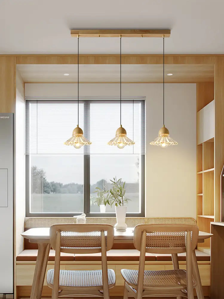 Solid Wood Glass Three Head Restaurant Nordic Modern