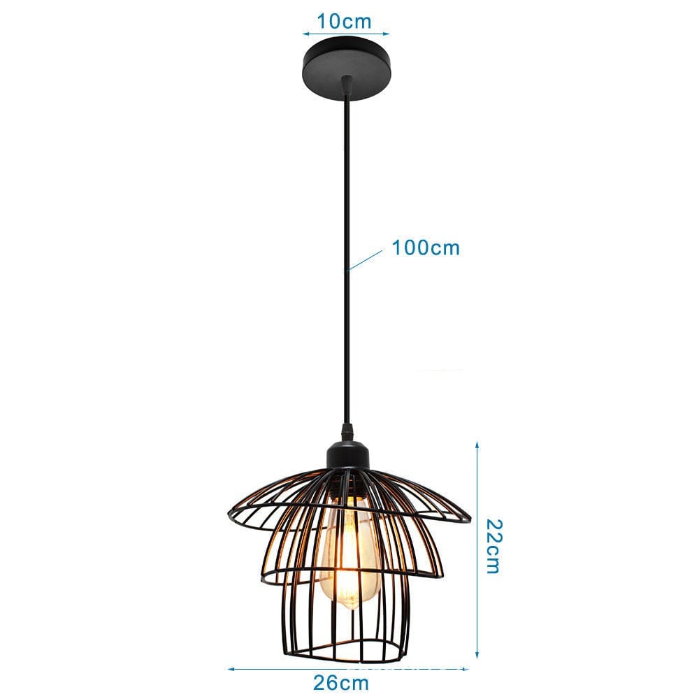 Nordic Chandelier Retro Iron Art Straw Hat Living Room