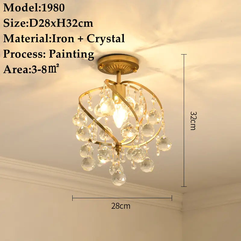 American Small Chandelier Balcony Aisle Corridor Single Head