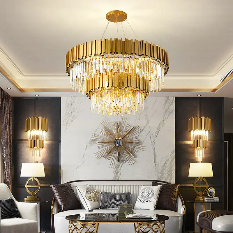 Modern Minimalist Light Luxury Crystal Living Room Glass