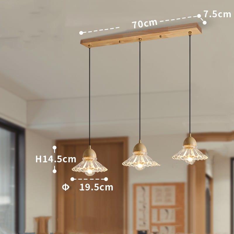 Solid Wood Glass Three Head Restaurant Nordic Modern