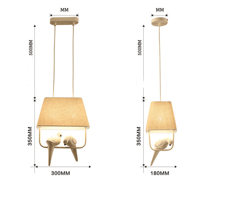 Creative Nordic Simple Bird Decorative Fabric Chandelier