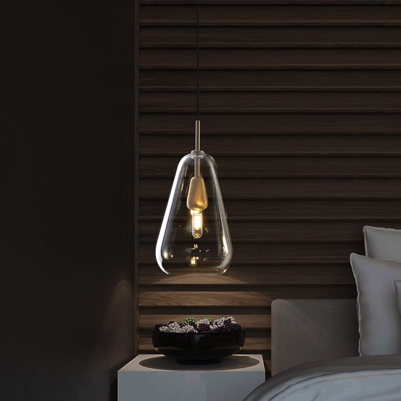 Long Line All Copper Ceiling Single Head Light Luxury Glass