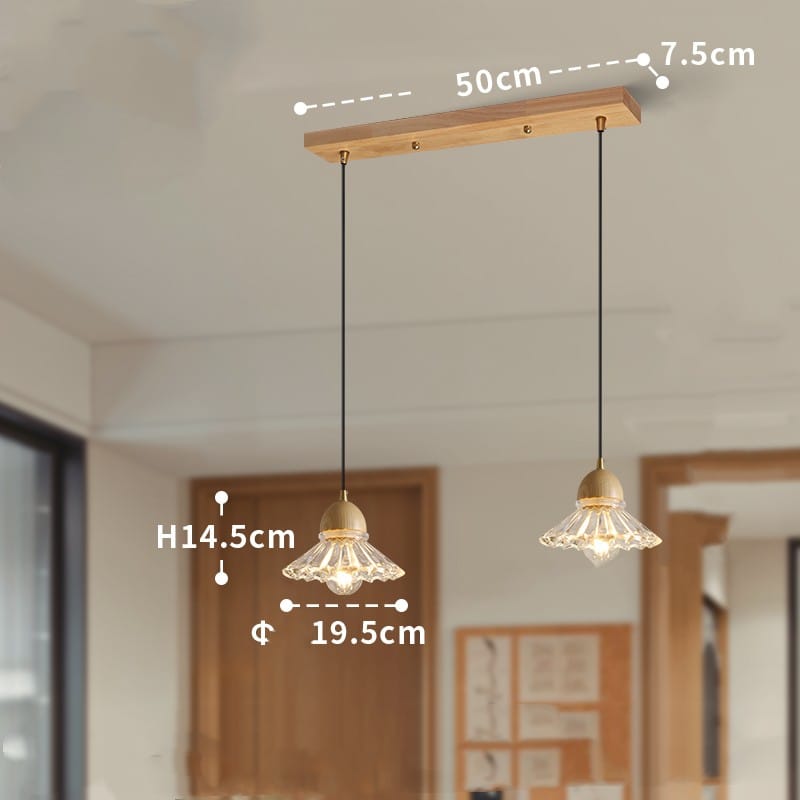 Solid Wood Glass Three Head Restaurant Nordic Modern