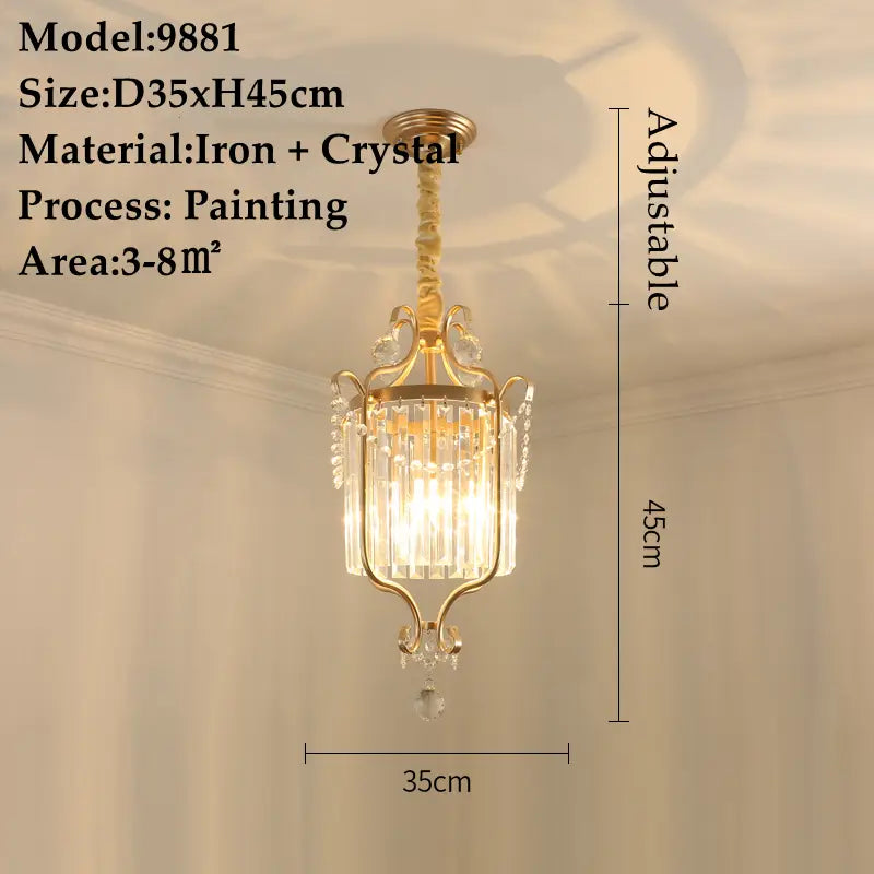 American Small Chandelier Balcony Aisle Corridor Single Head