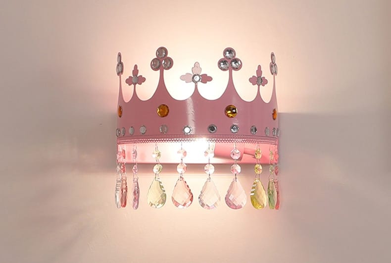 Nordic Led Crystal Chandelier Cartoon Crown Dimming