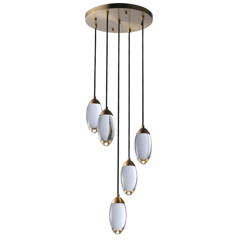 Postmodern All Copper Crystal Chandelier Bedroom