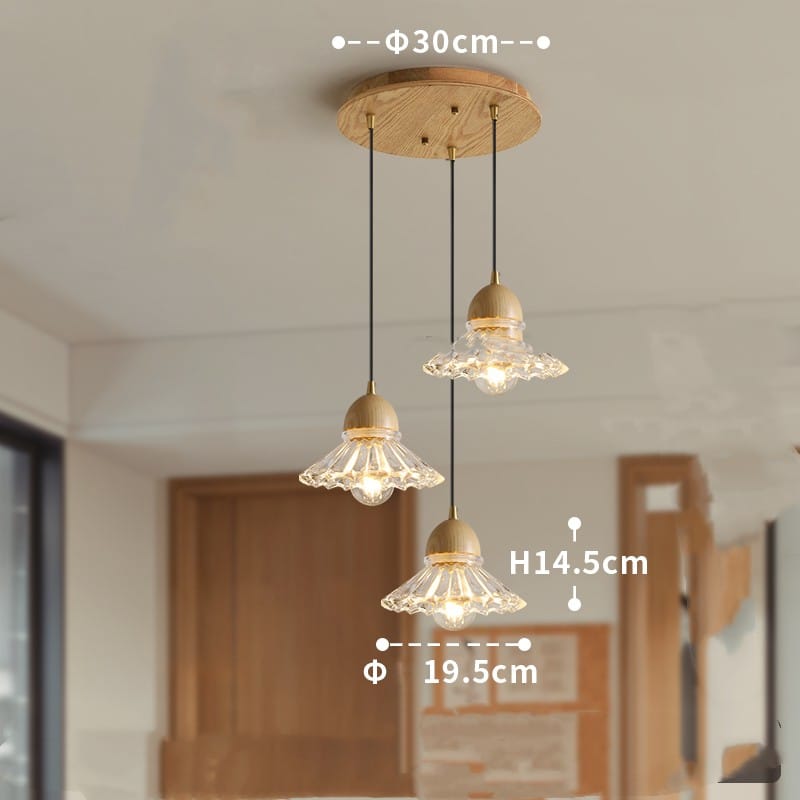 Solid Wood Glass Three Head Restaurant Nordic Modern
