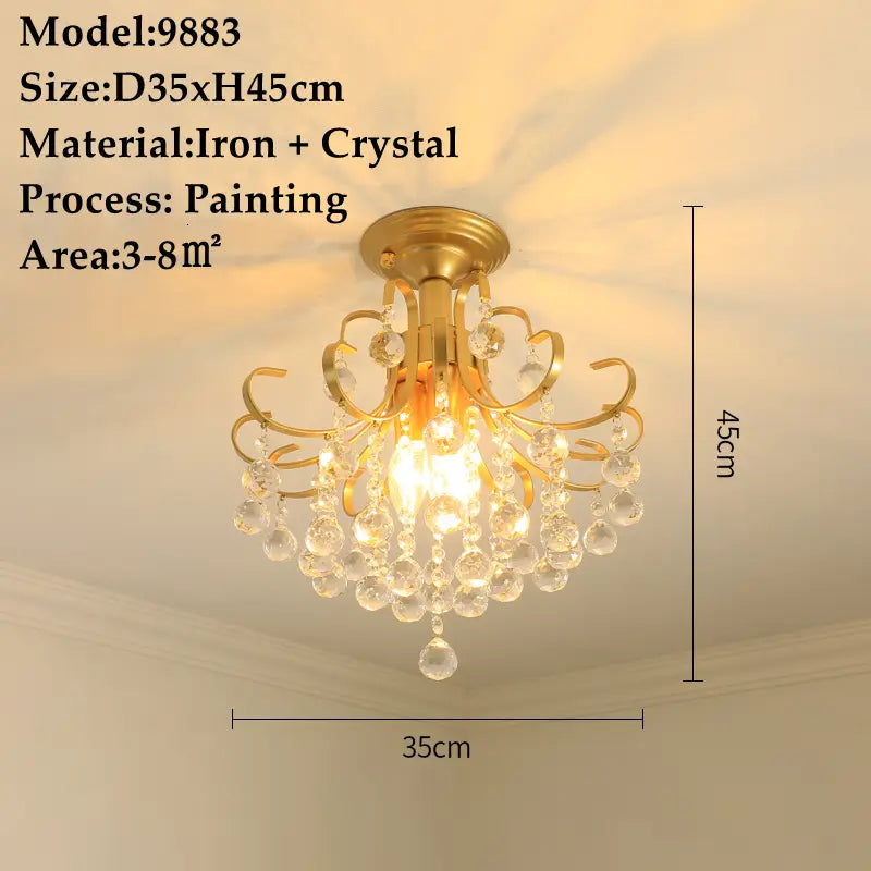 American Small Chandelier Balcony Aisle Corridor Single Head