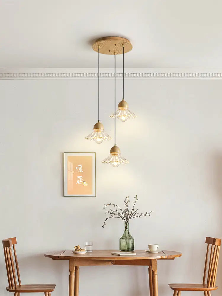 Solid Wood Glass Three Head Restaurant Nordic Modern