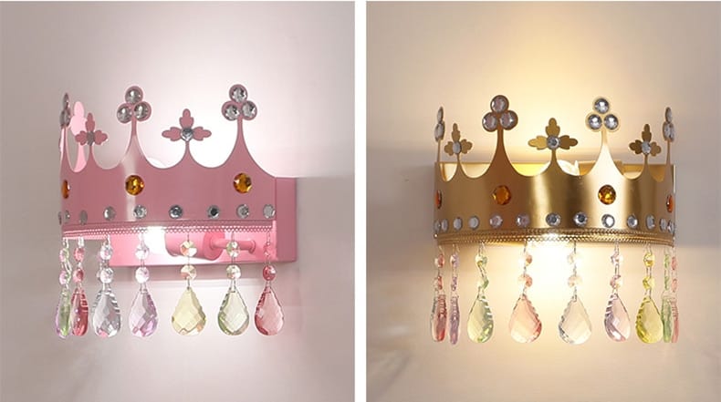 Nordic Led Crystal Chandelier Cartoon Crown Dimming