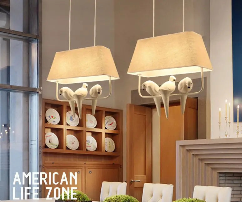 Creative Nordic Simple Bird Decorative Fabric Chandelier