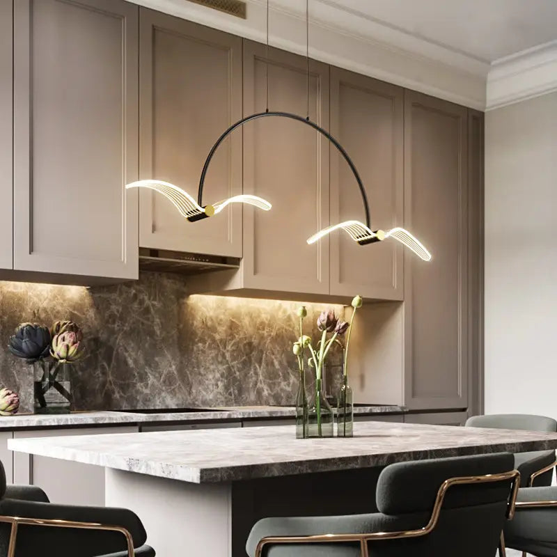 Modern Minimalist Bedroom Showroom Window Seagull Led