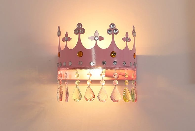 Nordic Led Crystal Chandelier Cartoon Crown Dimming