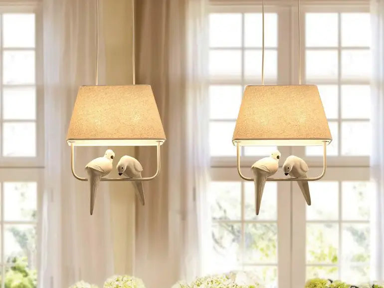 Creative Nordic Simple Bird Decorative Fabric Chandelier