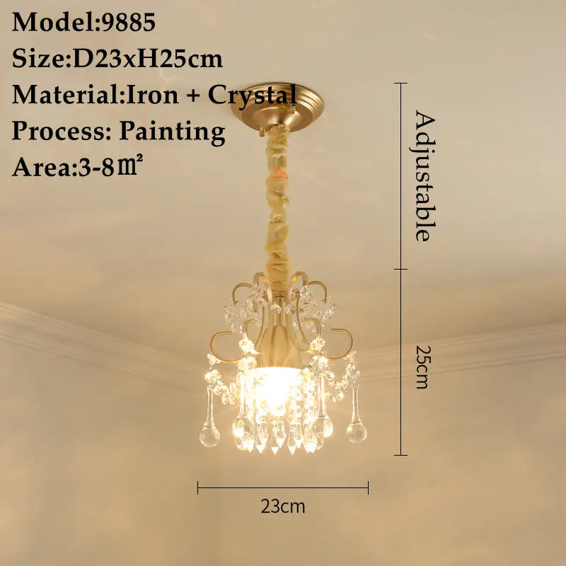 American Small Chandelier Balcony Aisle Corridor Single Head