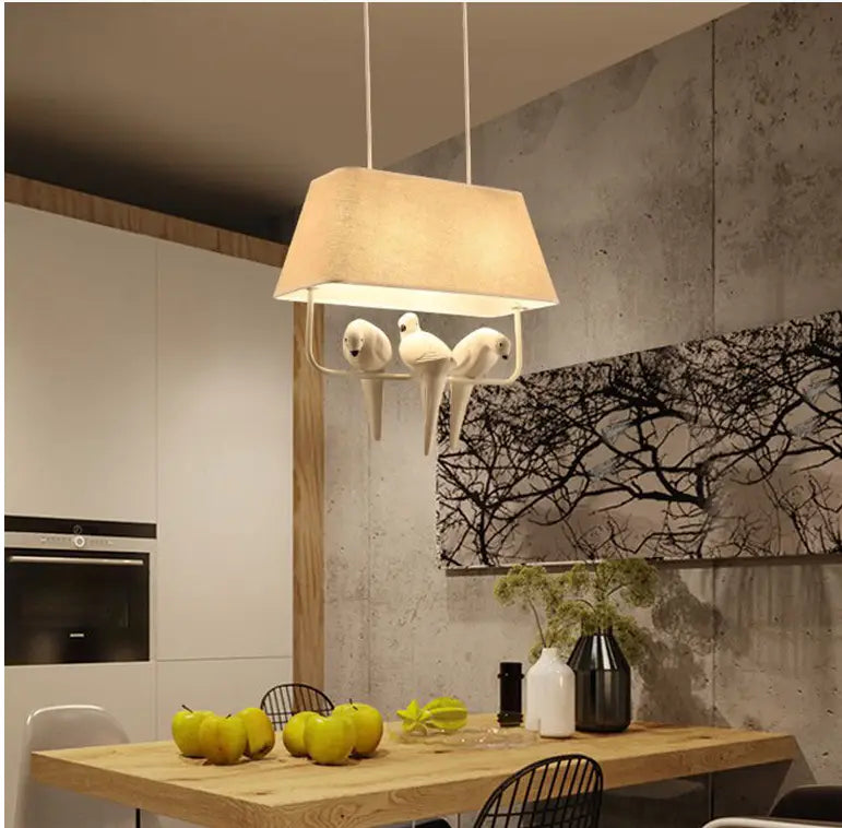 Creative Nordic Simple Bird Decorative Fabric Chandelier