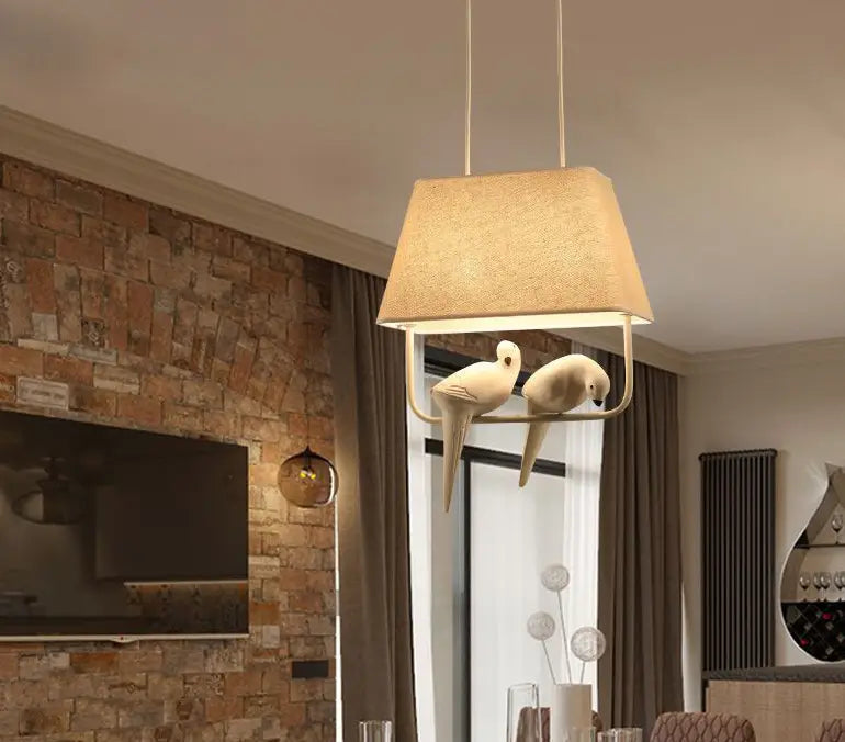 Creative Nordic Simple Bird Decorative Fabric Chandelier