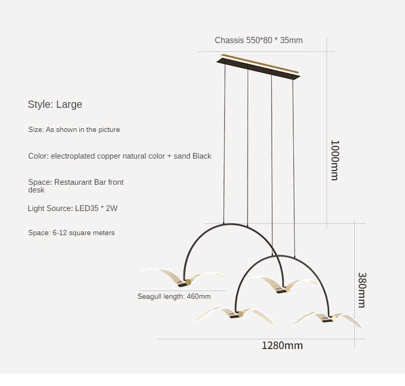 Modern Minimalist Bedroom Showroom Window Seagull Led